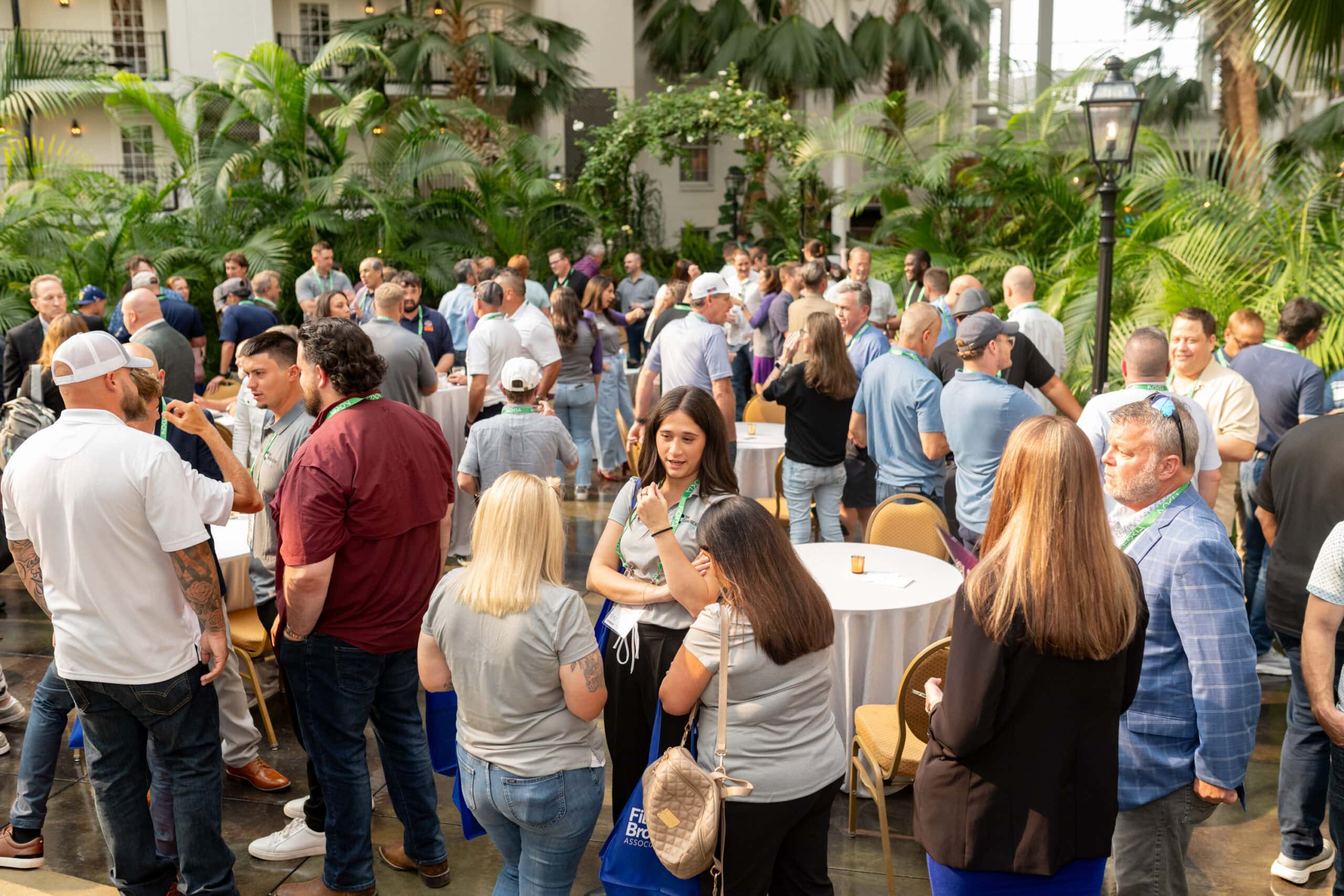 Large group of people talking